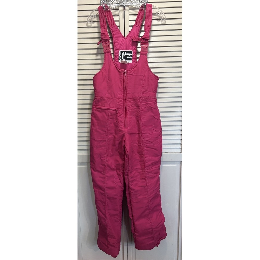 Europa Snow Ski Bib Overalls Juniors Pink Zip Front Size‎ 10 Lined